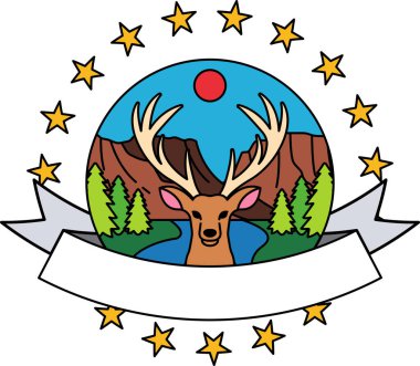 Ormandaki bir geyiğin logosu.