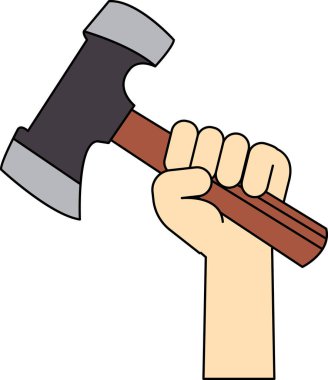 bir çekiç tutan bir el 