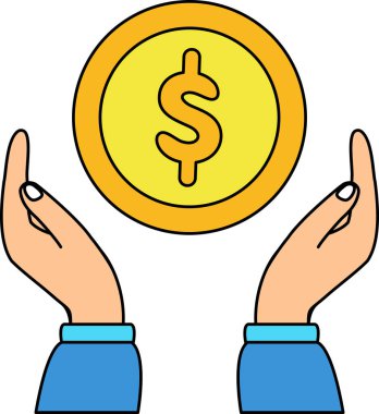 Bir el altın bir para tutuyor.