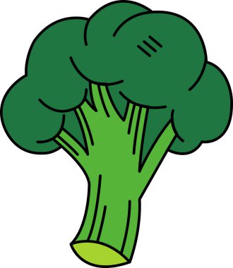 single illustration of A cartoon broccoli