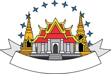 Tayland tapınağı ve pagoda 'nın illüstrasyon logosu