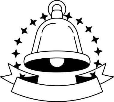 bir çanın siyah beyaz çizimi