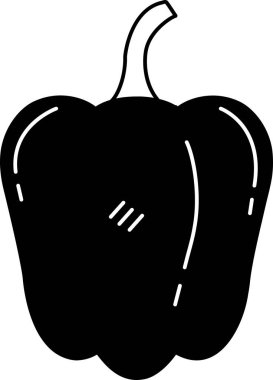 black and white illustration of A pepper