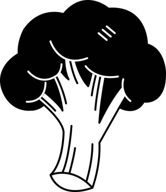 Çizgi film brokolisinin siyah beyaz çizimi