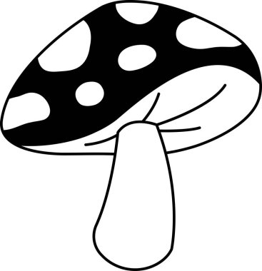 bir mantarın siyah beyaz çizimi