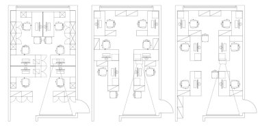 Standart office mobilya simgeler kümesi