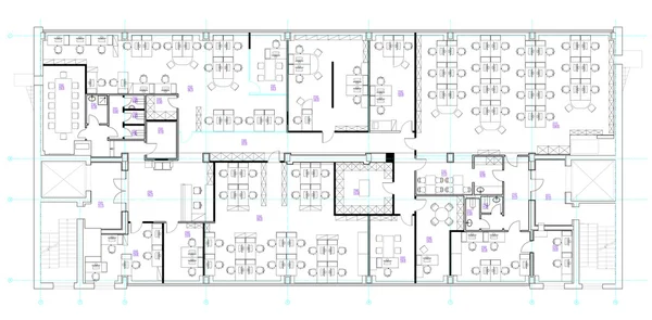 Ensemble de symboles de mobilier de bureau standard — Image vectorielle