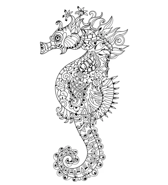 Ruky nakreslené doodle osnovy seahorse — Stockový vektor