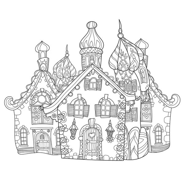 Vektör şirin peri masalı kasaba doodle