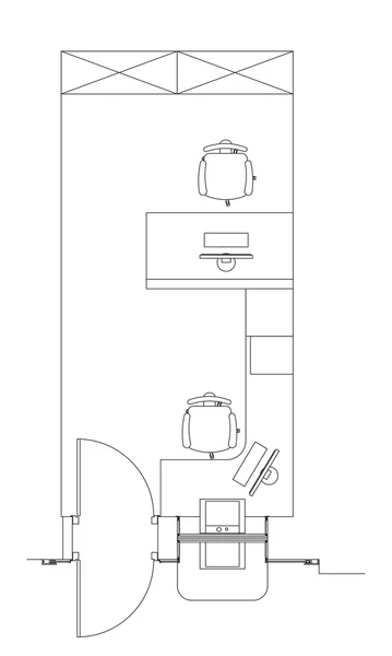 Símbolos de mobiliario estándar utilizados en arquitectura — Vector de stock