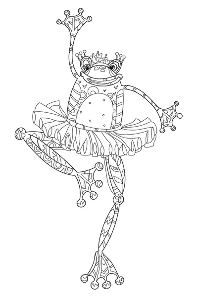 Aranyos lány béka balerina. Vektoros illusztráció — Stock Vector