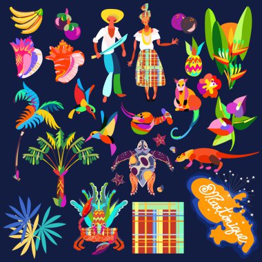 Karayipler ada Icon set
