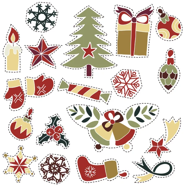 Vánoční zboží opravy odznaky nebo módní pin — Stockový vektor
