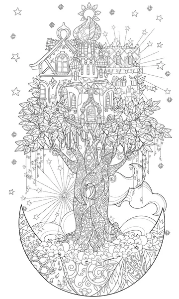 Cute fairy tale tree from magic forest