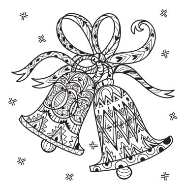 Vektör sevimli peri doodle Noel çanları