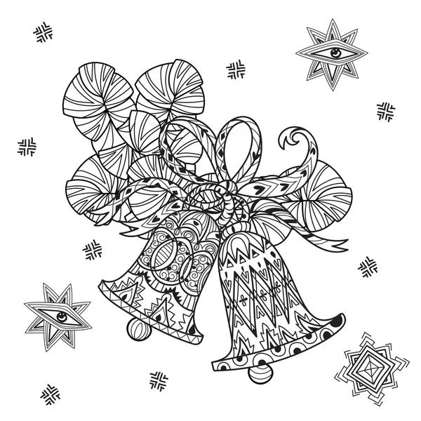 Vector schattig fairy doodle kerst bells — Stockvector
