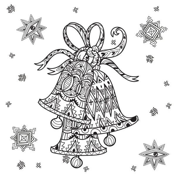 Διάνυσμα doodle χαριτωμένο νεράιδα Χριστούγεννα καμπάνες — Διανυσματικό Αρχείο