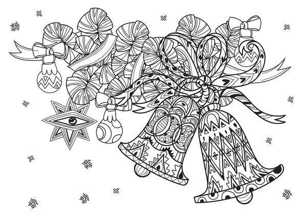 Vektör sevimli peri doodle Noel çanları — Stok Vektör