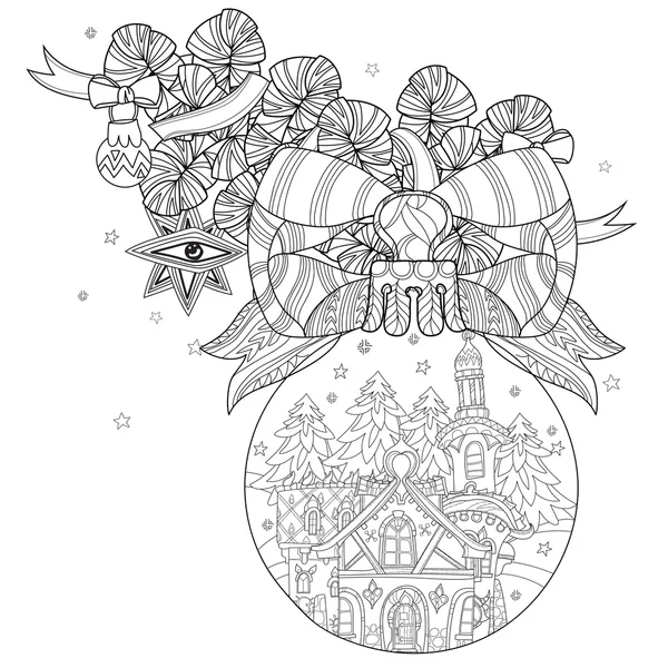 Vecteur mignon fée doodle Noël cloches — Image vectorielle