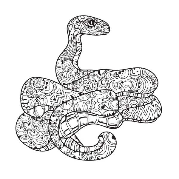 Tracé à la main doodle contour anaconda . — Image vectorielle