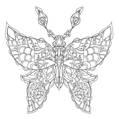 Stilize tropikal dantel kelebek cennet.