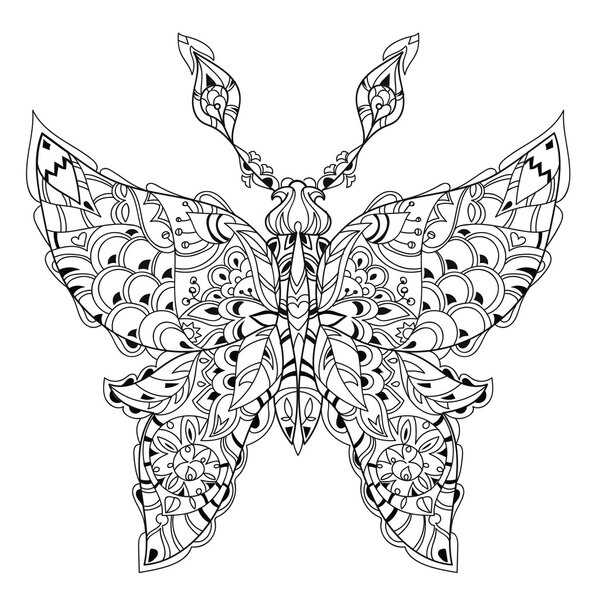 Stylized tropical lace butterfly of paradise.