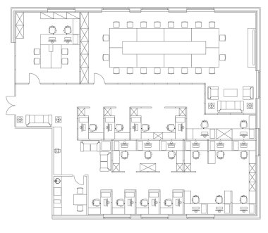 Standart office mobilya simgeler kümesi