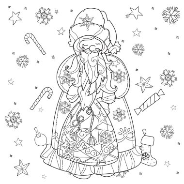 Vektör sevimli Noel masal şehir doodle.