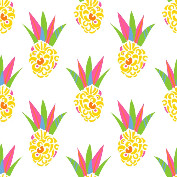 Abstracte ananas patch vector patroon. — Stockvector