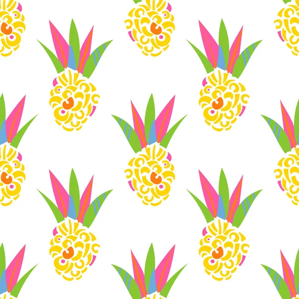 Abstrakte Ananas Patchvektormuster. — Stockvektor