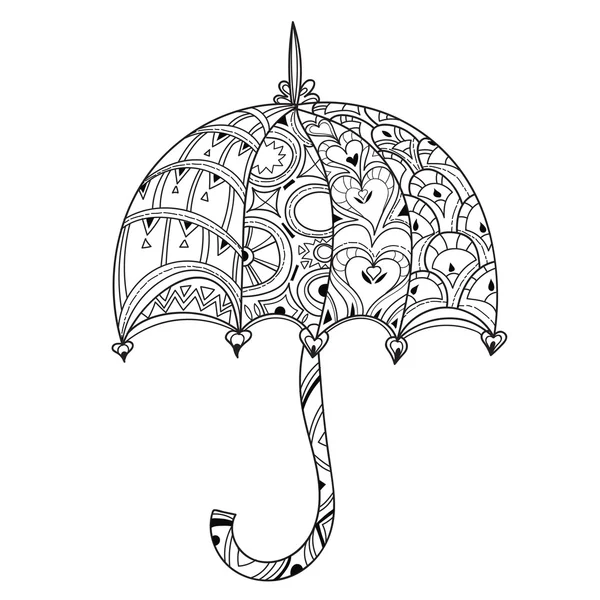 Paraguas dibujado a mano del contorno del garabato — Archivo Imágenes Vectoriales