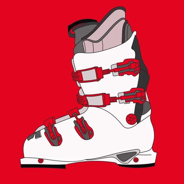 Mountain ski boot — Stock Vector