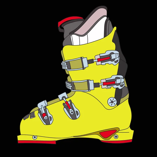 Mountain ski boot — Stock Vector