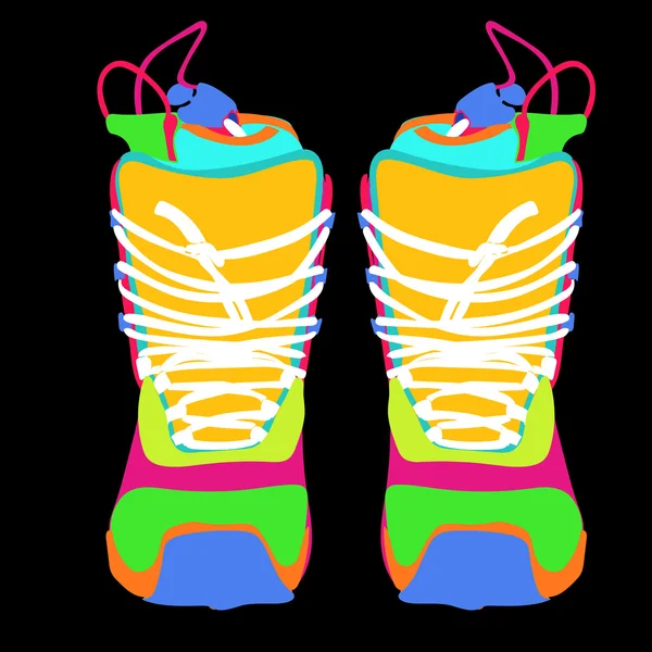 Snowboard boot front. — Stockvector