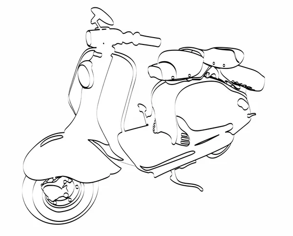 Motorroller-Doodle — Stockvektor