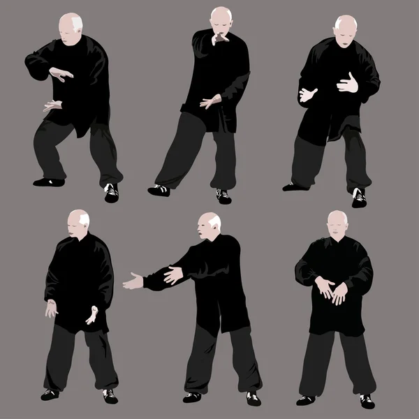 Tai chi adam siluet.