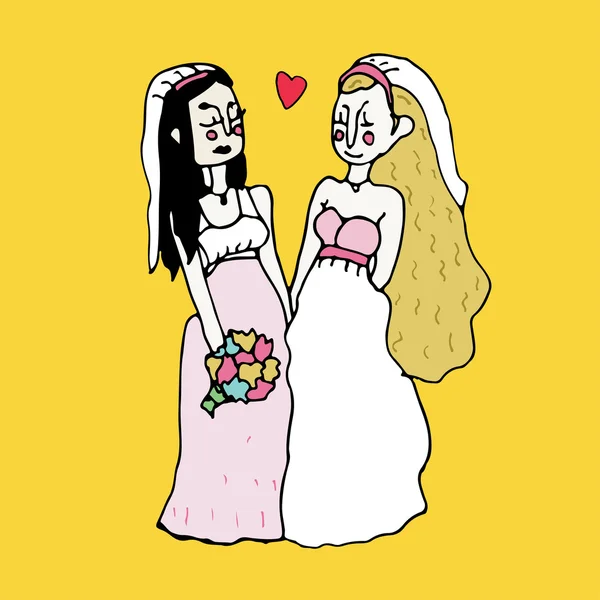 Гомосексуальная свадебная церемония . — стоковый вектор