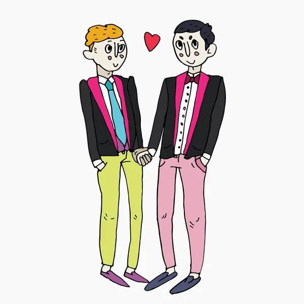 Homoseksuele huwelijksceremonie. — Stockvector