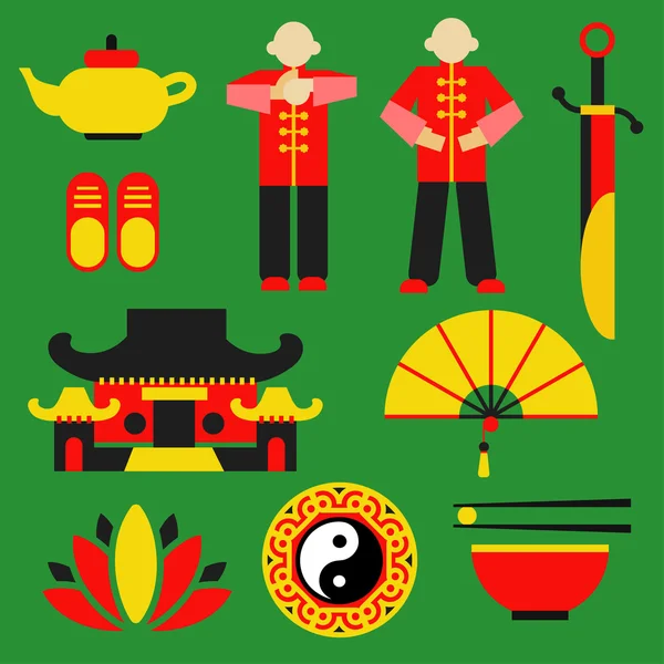 Набор иконок Тай Чи Чуана . — стоковый вектор
