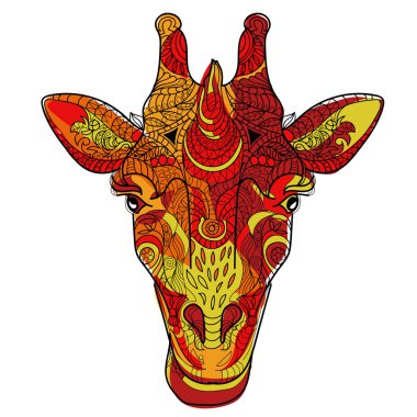 Giraffe head doodle clipart