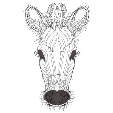 Kroki, doodle, zebra çizilmiş çizimi uzat.