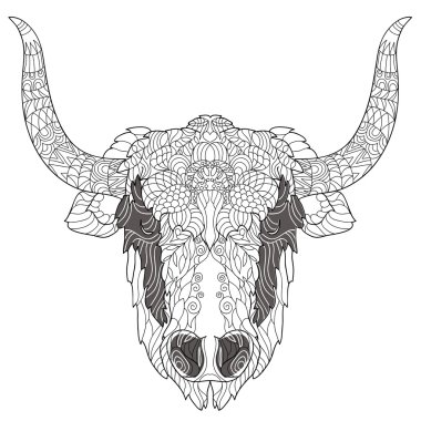 Yak kafa ile siyah burun doodle.