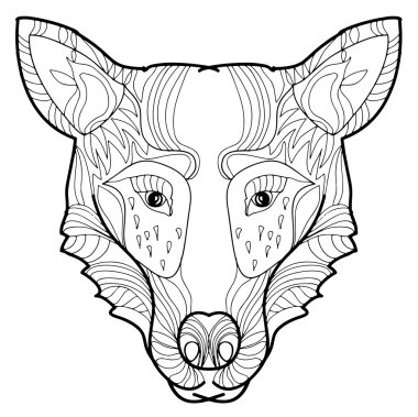 Vektör çizim doodle çizilmiş kurt.