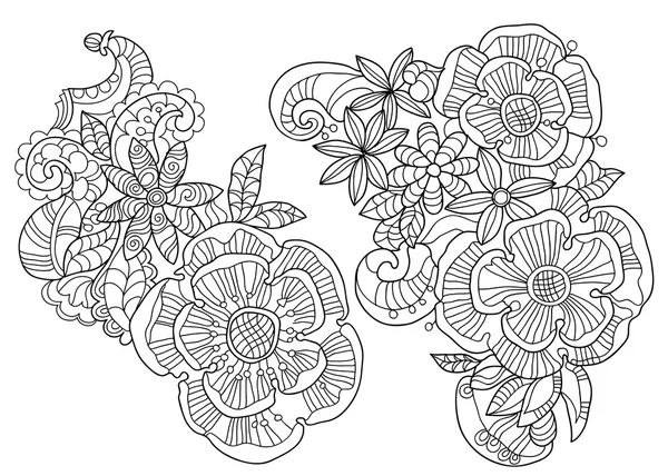 Modèle floral abstrait doodle . — Image vectorielle