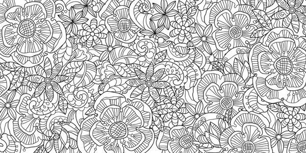 Patrón floral abstracto garabato . — Vector de stock