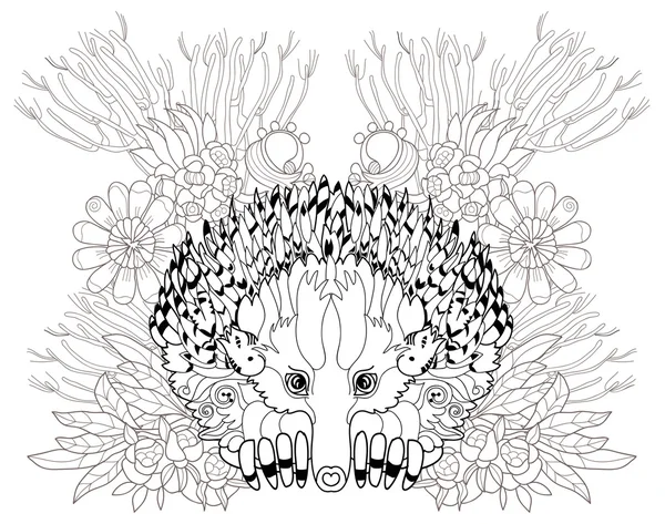Animal dibujado a mano Echidna . — Archivo Imágenes Vectoriales
