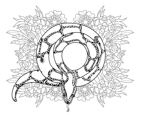 Elle çizilmiş doodle anahat anakonda.