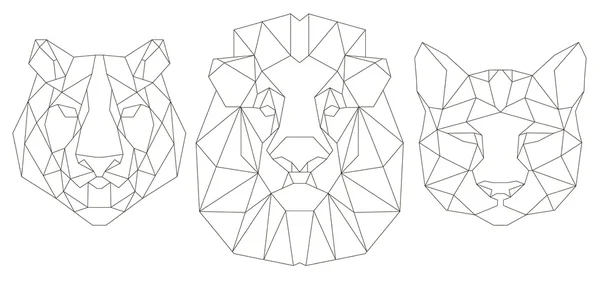 Vista frontal de animal cabeza icono triangular — Archivo Imágenes Vectoriales