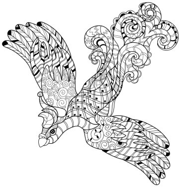 Firebird vektör Illustration. Tavus kuşu