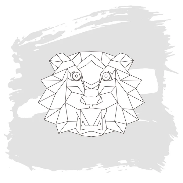 Tête de tigre icône triangulaire, géométrique tendance . — Image vectorielle